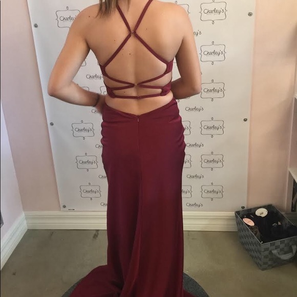 La Femme High Neck Open Back Formal Dress 24380 - Picture 4 of 5